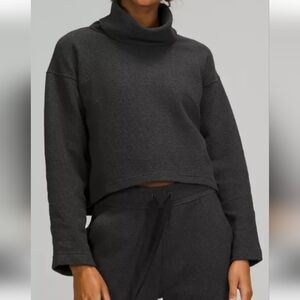LULULEMON ATHLETICA Ribbed Funnel Neck Pullover XS/S, Black